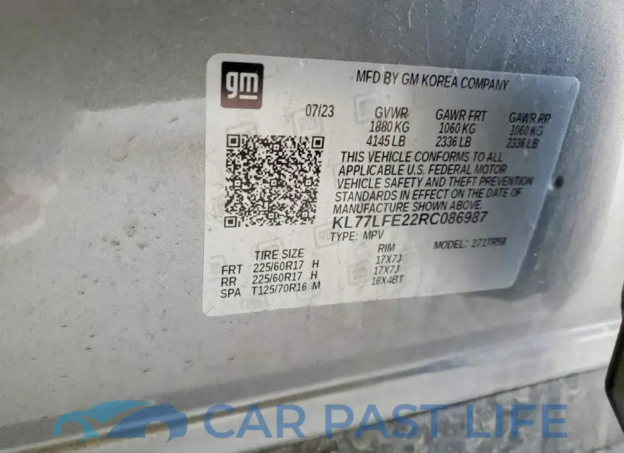 KL77LFE22RC086987# 12