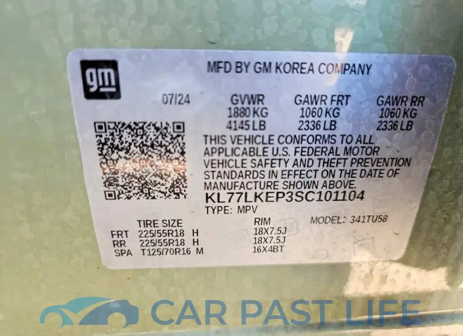 KL77LKEP3SC101104# 13