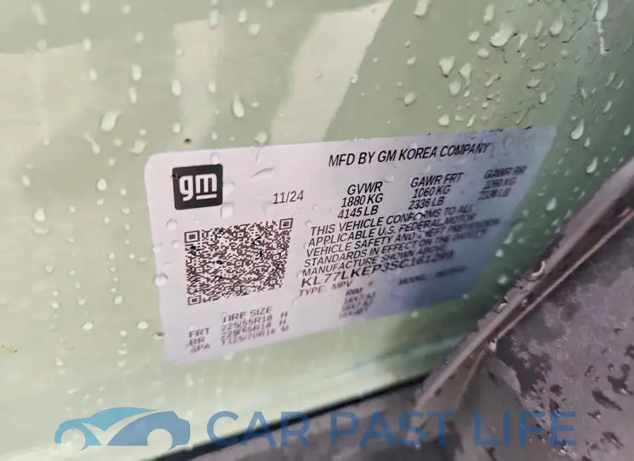KL77LKEP3SC161299# 12