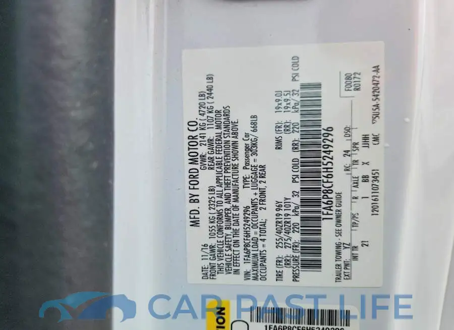 1FA6P8CF6H5249296# 13