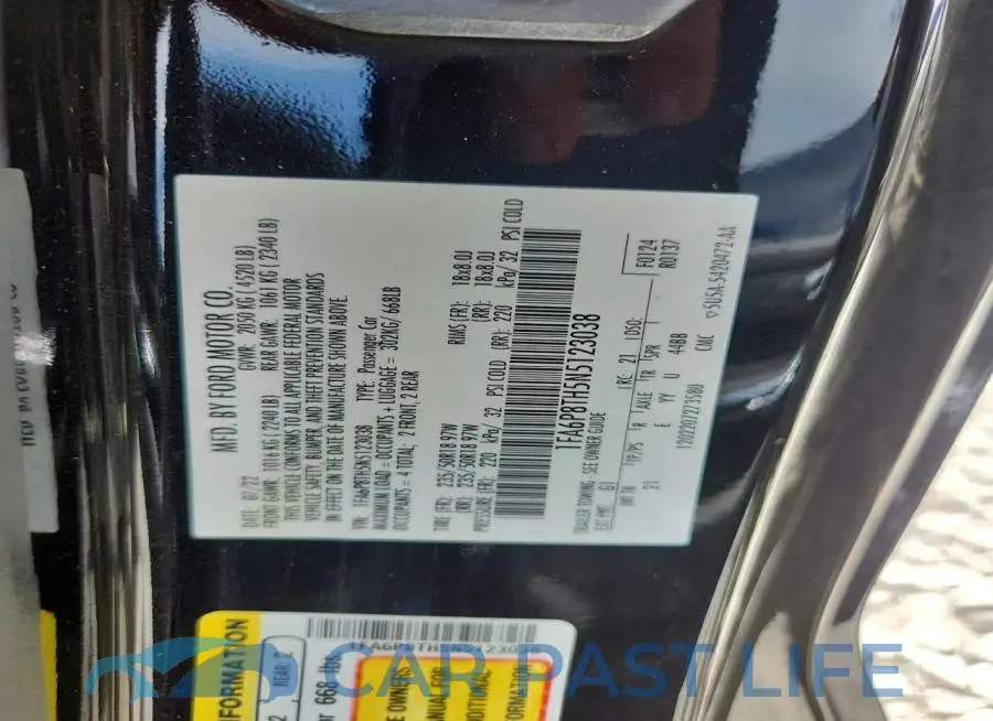 1FA6P8TH5N5123038# 12