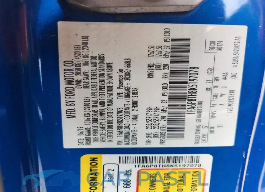 1FA6P8TH8K5197078# 12