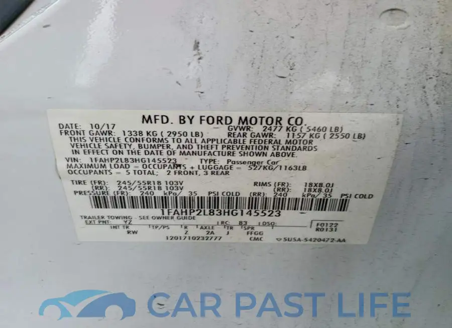 1FAHP2L83HG145523# 12