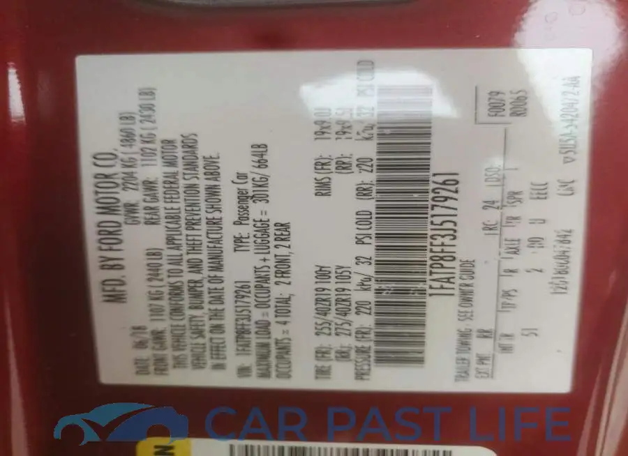 1FATP8FF3J5179261# 12