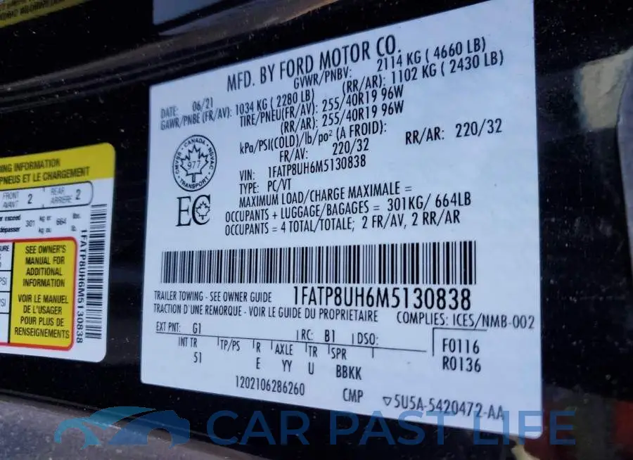 1FATP8UH6M5130838# 12