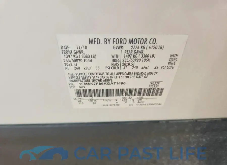 1FM5K7F86KGA71490# 13