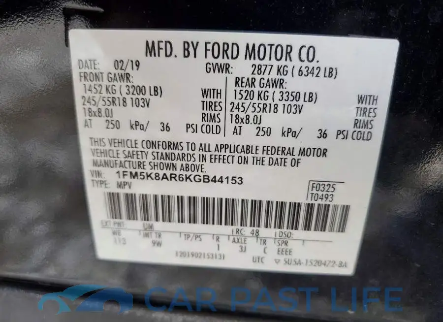 1FM5K8AR6KGB44153# 13