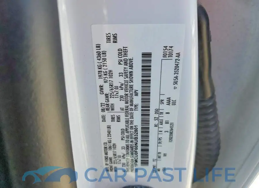 1FMCU0F60NUB32801# 12