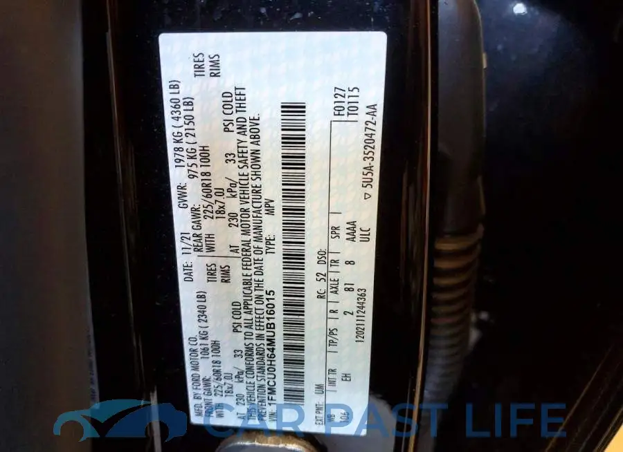 1FMCU0H64MUB16015# 13