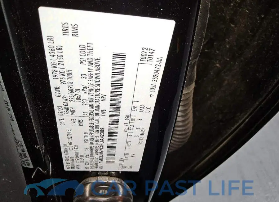 1FMCU0MNXPUA42309# 13