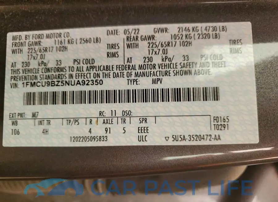 1FMCU9BZ5NUA92350# 14