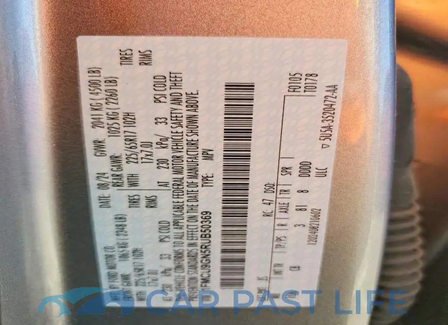 1FMCU9GN5RUB50369# 13