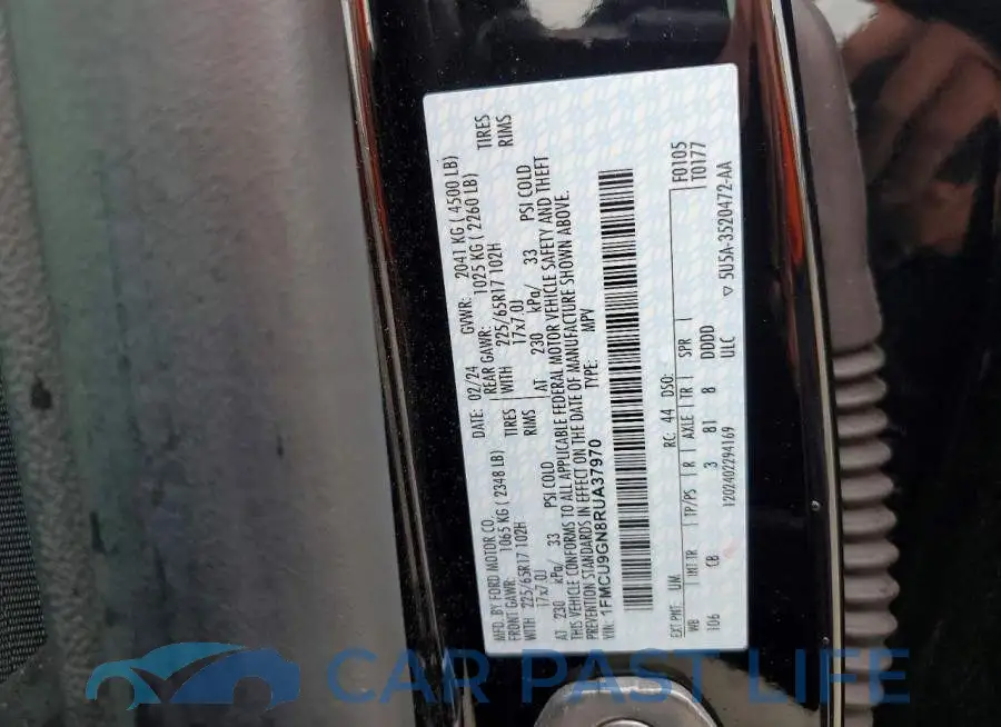 1FMCU9GN8RUA37970# 13