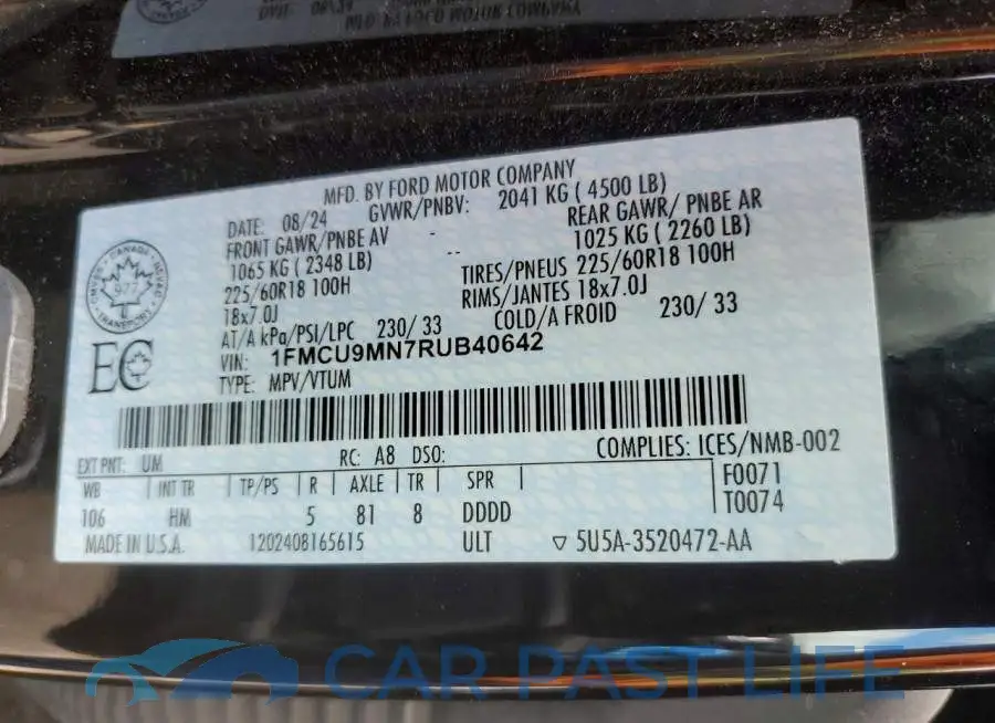 1FMCU9MN7RUB40642# 13