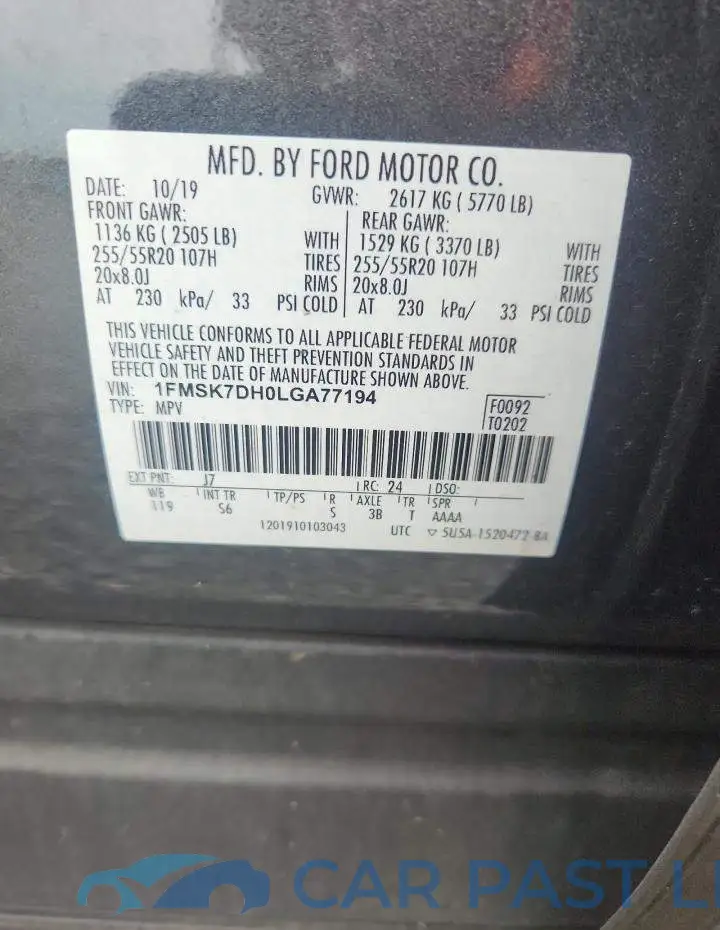 1FMSK7DH0LGA77194# 13