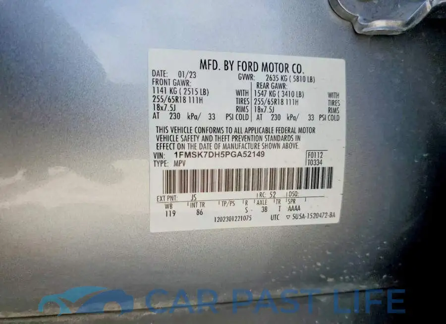 1FMSK7DH5PGA52149# 13