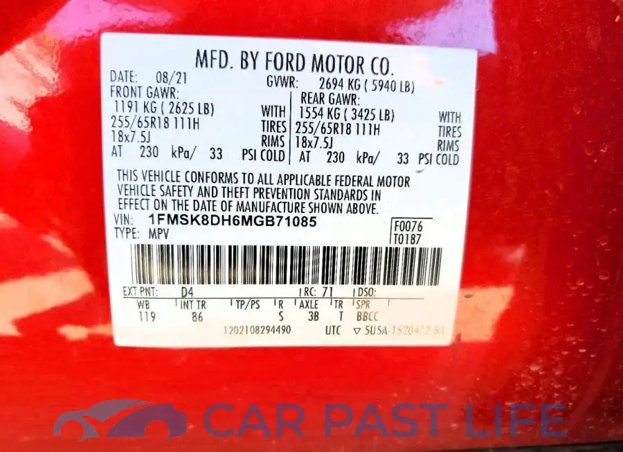 1FMSK8DH6MGB71085# 14