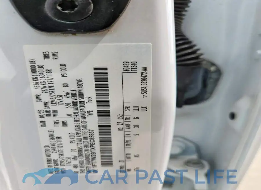 1FT7W2BTXPEC85657# 12