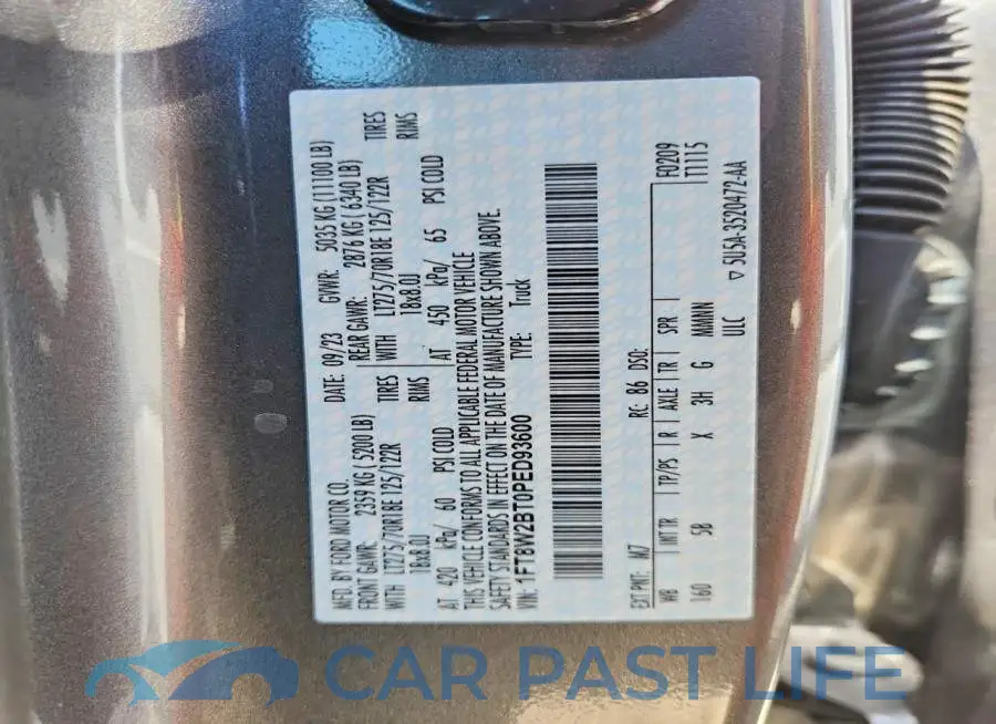 1FT8W2BT0PED93600# 10