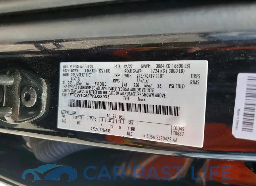 1FTEW1C59PKD23933# 12