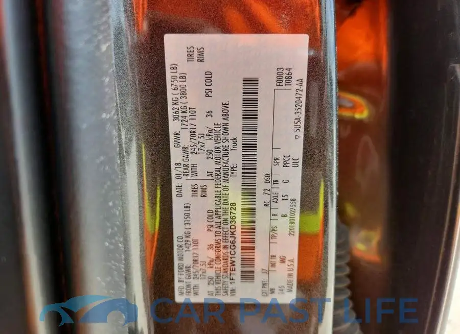 1FTEW1CG6JKD36728# 12