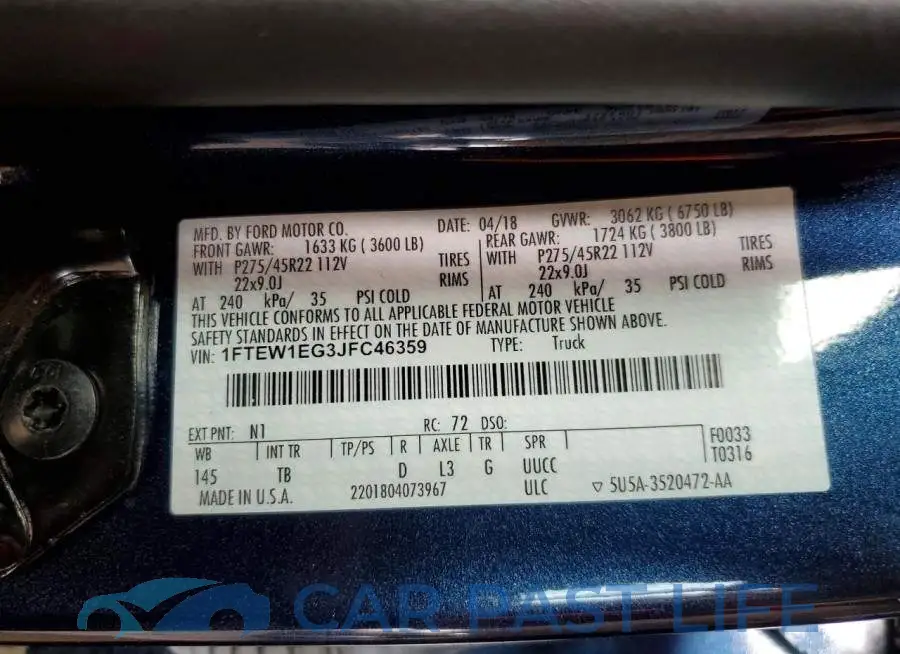 1FTEW1EG3JFC46359# 12