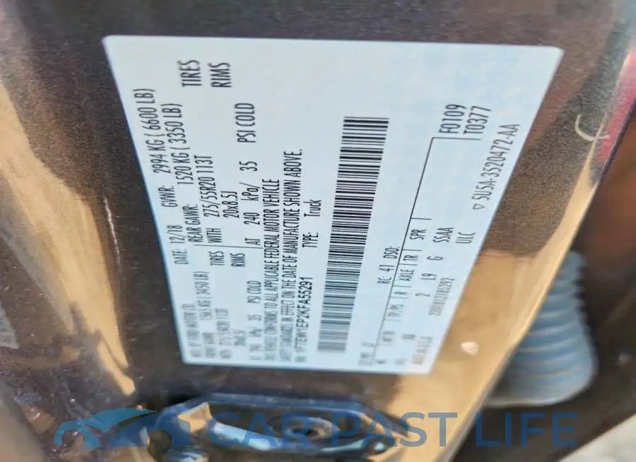 1FTEW1EP2KFA55291# 12