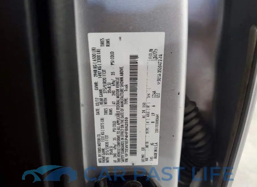 1FTEW1EP4HFB62559# 12