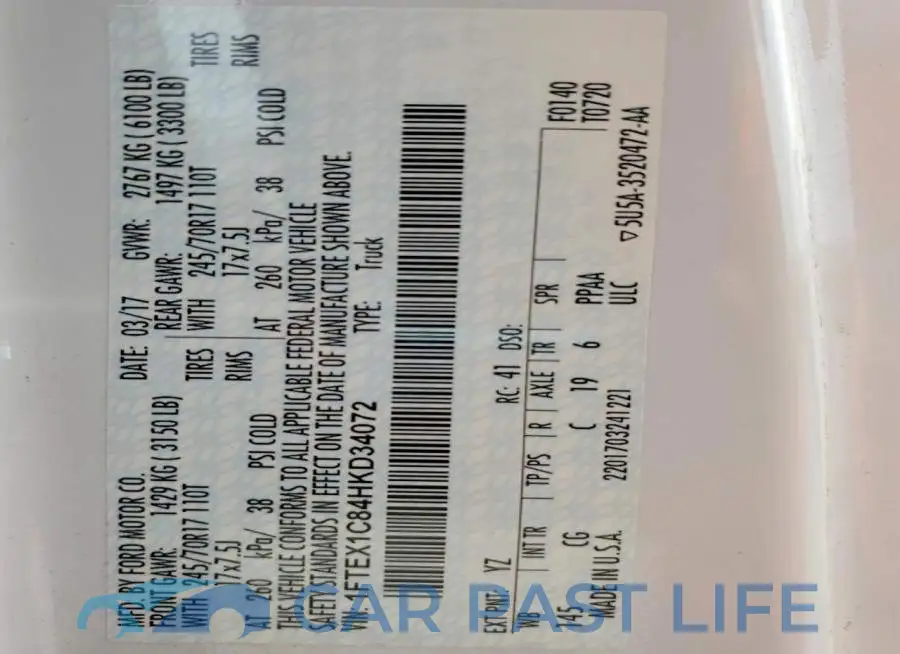 1FTEX1C84HKD34072# 12