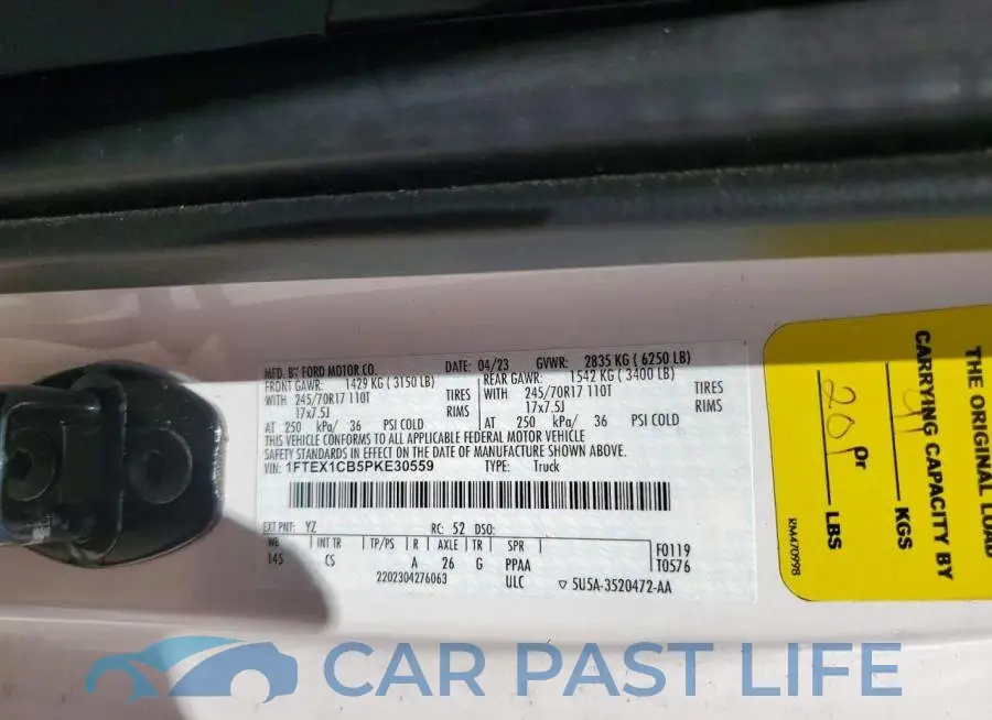 1FTEX1CB5PKE30559# 12
