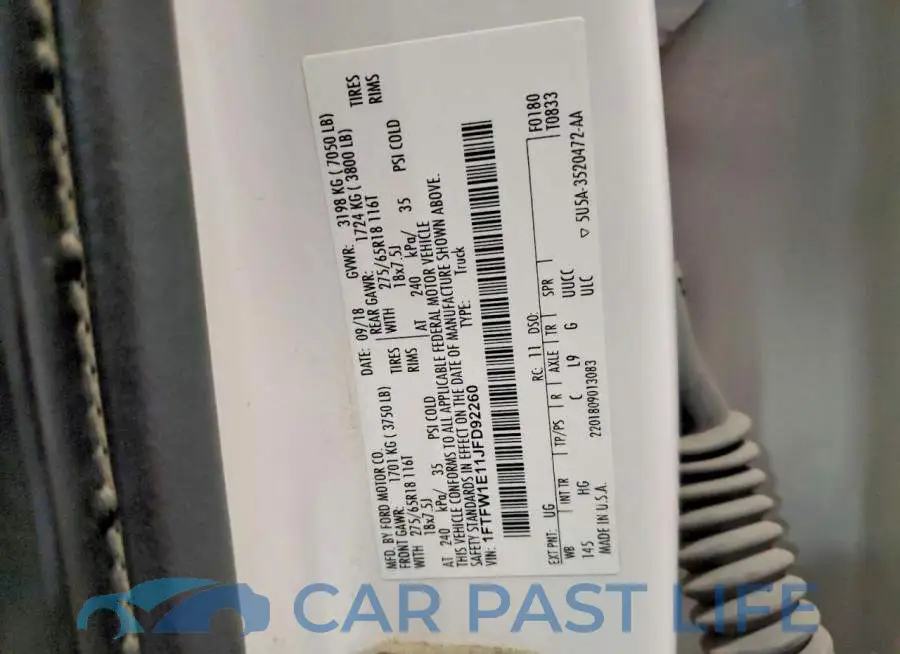 1FTFW1E11JFD92260# 12