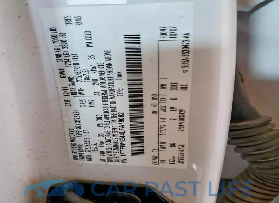 1FTFW1E44LFA78082# 12