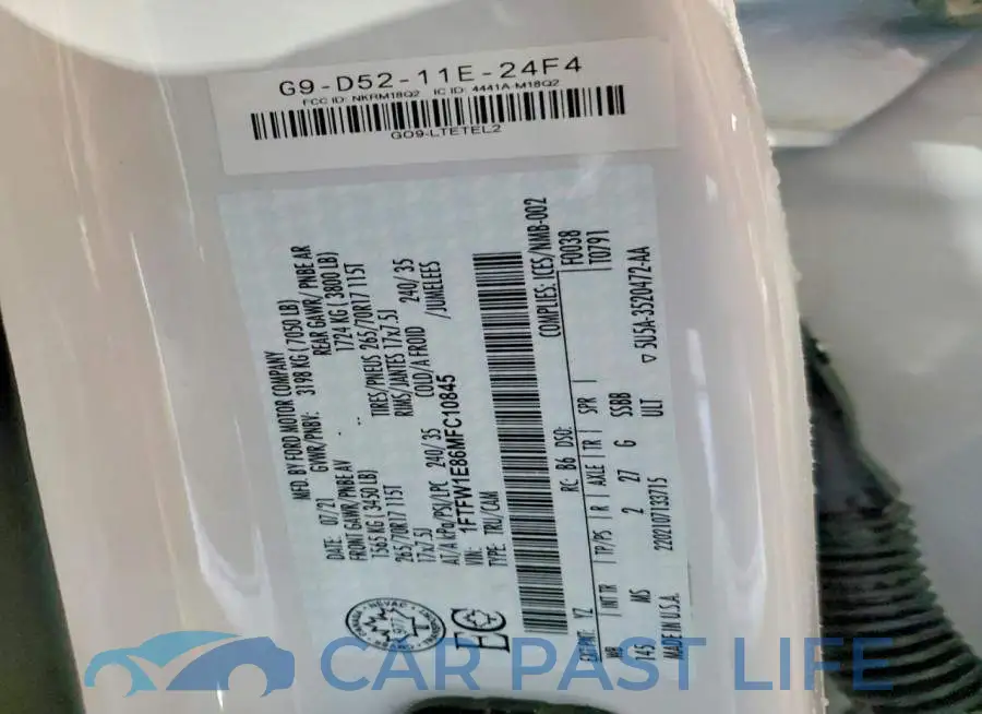 1FTFW1E86MFC10845# 12