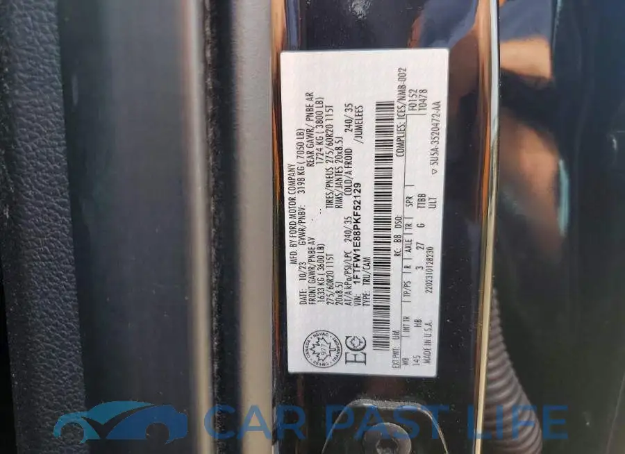 1FTFW1E88PKF52129# 13