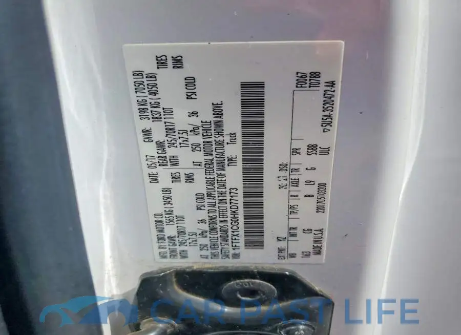 1FTFX1CG0HKD77173# 12
