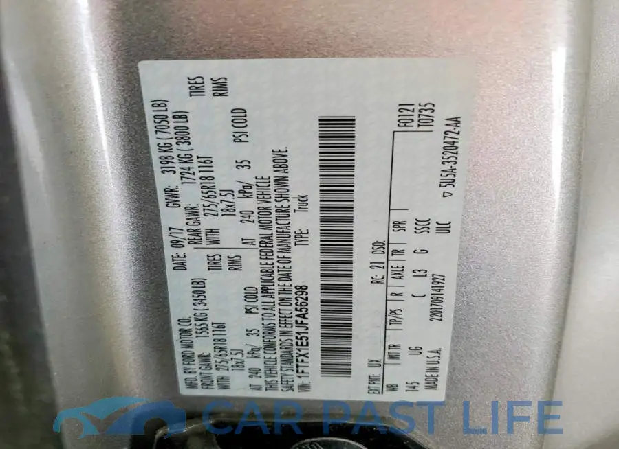 1FTFX1E51JFA56298# 13