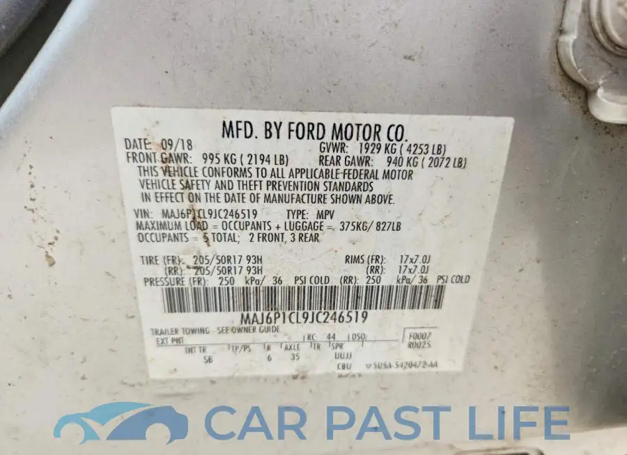 MAJ6P1CL9JC246519# 14