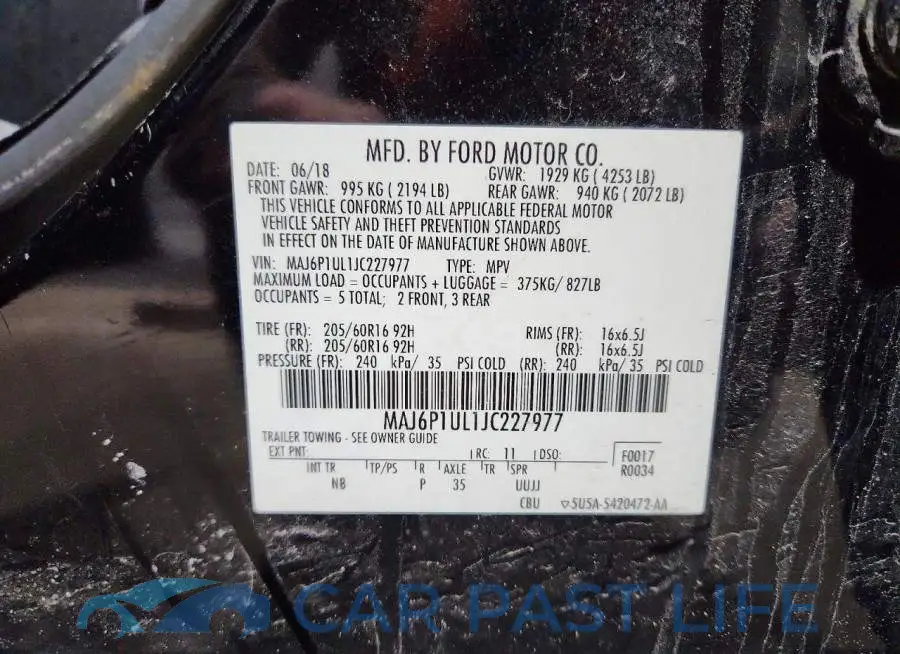 MAJ6P1UL1JC227977# 13