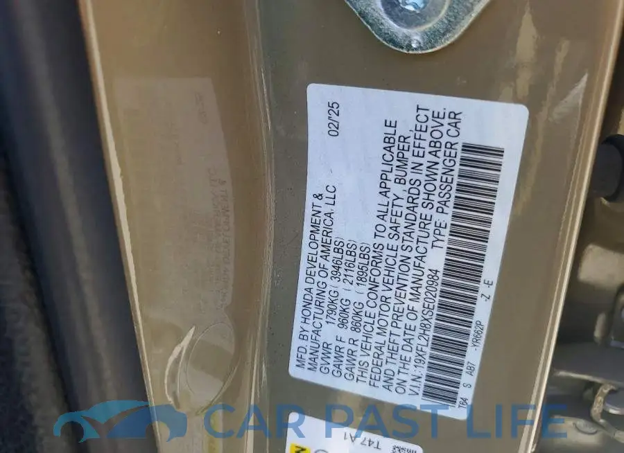 19XFL2H8XSE020984# 12