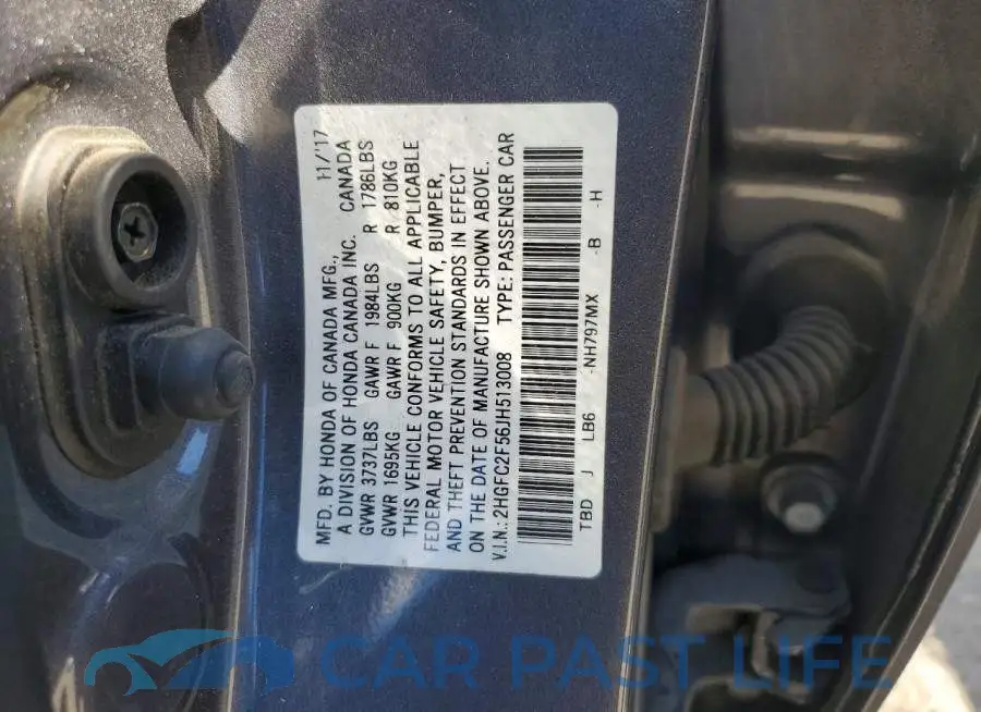 2HGFC2F56JH513008# 12