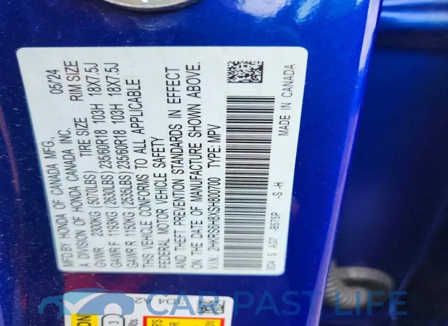 2HKRS6H8XSH800700# 14