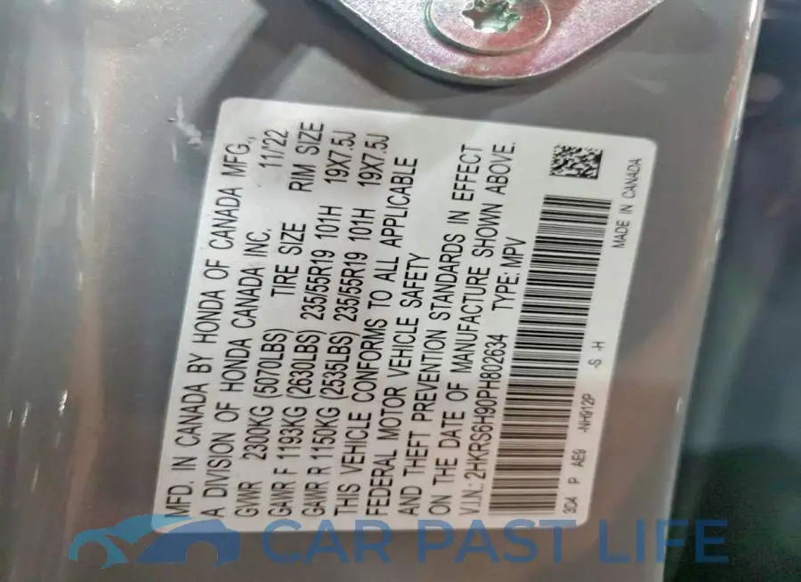 2HKRS6H90PH802634# 14