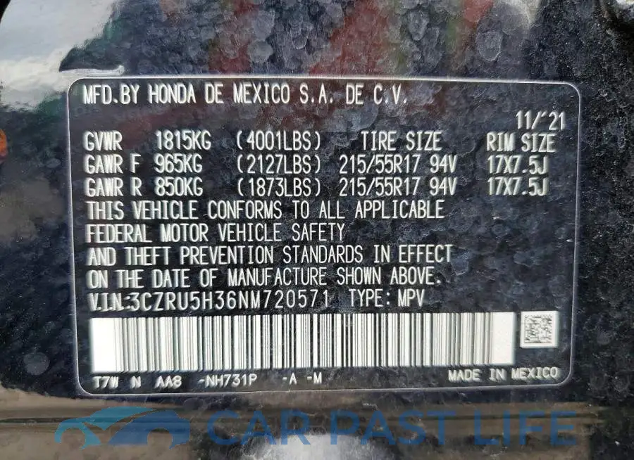 3CZRU5H36NM720571# 14