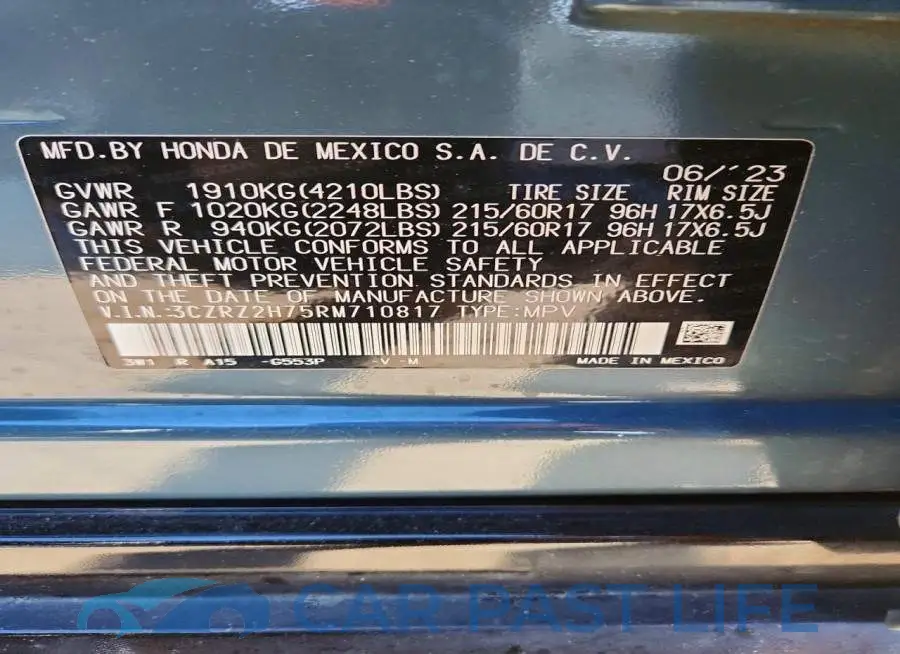 3CZRZ2H75RM710817# 13