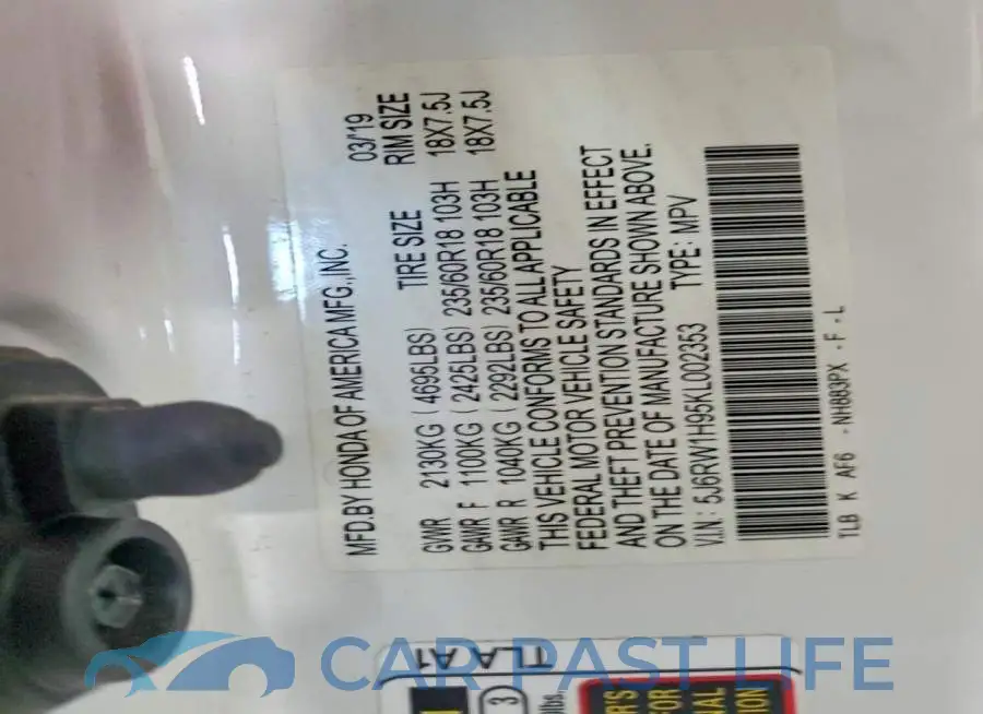 5J6RW1H95KL002353# 13