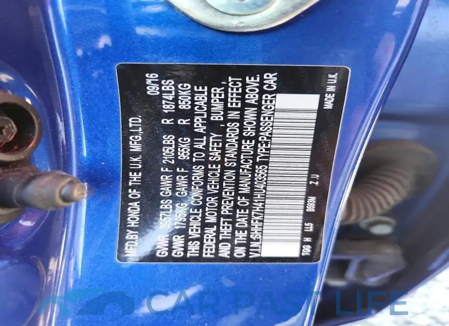 SHHFK7H41HU403565# 12