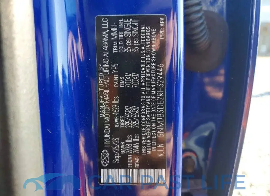 5NMJB3DE2RH329446# 13