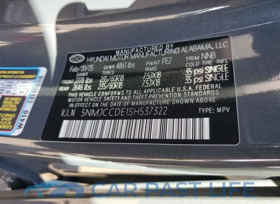 5NMJCCDE1SH537322# 13