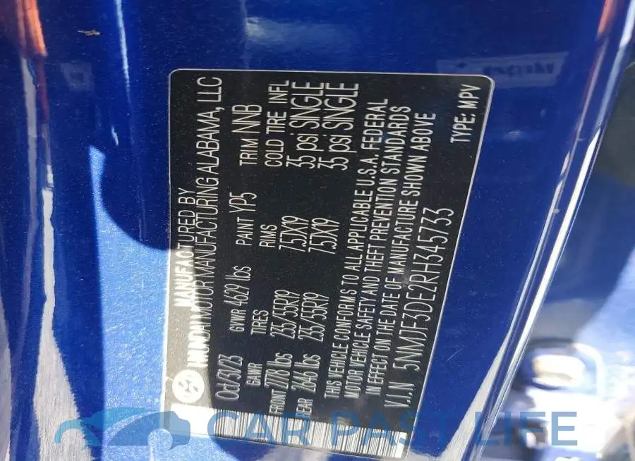 5NMJF3DE2RH345733# 13