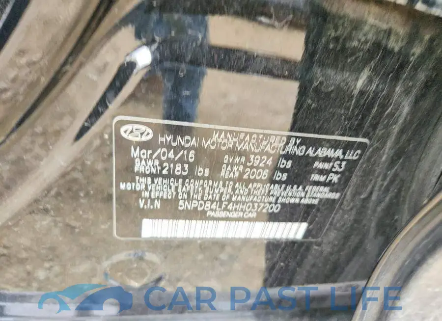 5NPD84LF4HH037200# 12